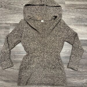 Maurices Charcoal Knit Hooded Sweater